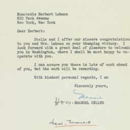 Letter: 1949 November 9