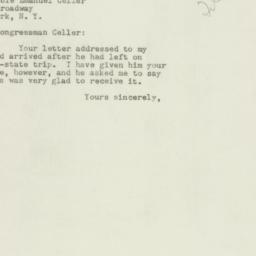 Letter: 1950 October 25