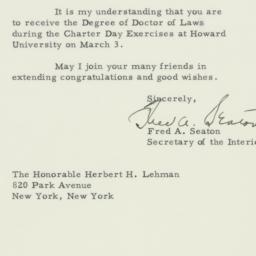 Letter: 1958 February 26