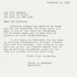 Letter: 1963 February 11