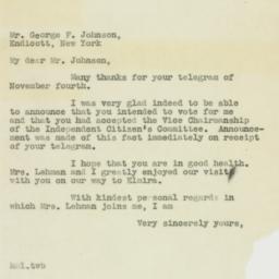 Letter: 1938 November 6
