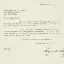 Letter: 1925 August 31
