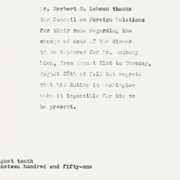 Letter: 1951 August 10