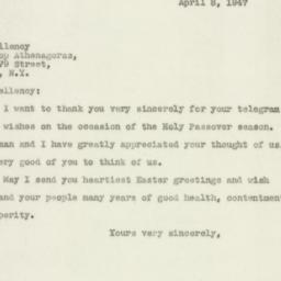 Letter: 1947 April 8