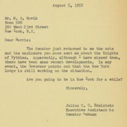Letter: 1952 August 5