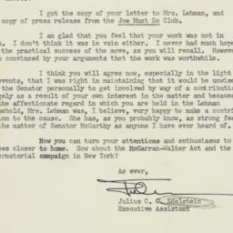 Letter: 1954 June 18