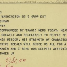 Telegram: 1963 December 5