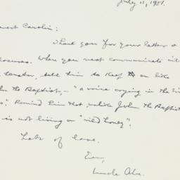 Letter: 1951 July 11