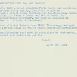 Memorandum: 1951 April 27