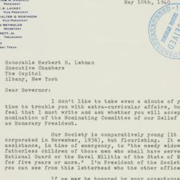 Letter: 1940 May 10