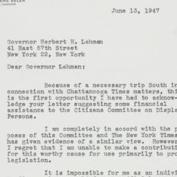 Letter: 1947 June 13
