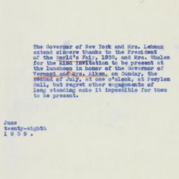 Letter: 1939 June 28