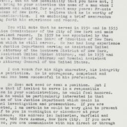 Letter: 1961 January 24
