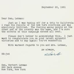 Letter: 1961 September 20