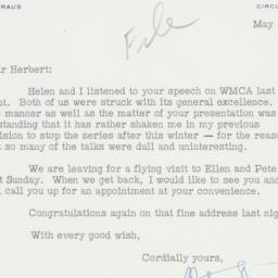 Letter: 1954 May 10