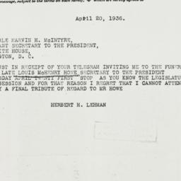 Telegram: 1936 April 20