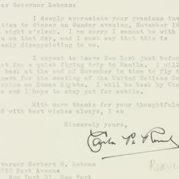 Letter: 1947 November 3