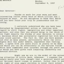 Letter: 1957 September 9
