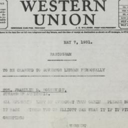 Telegram: 1931 May 7