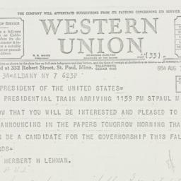 Telegram: 1934 August 7