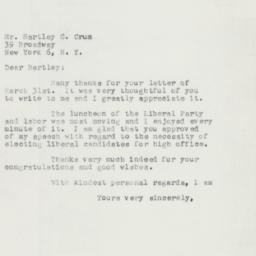 Letter: 1958 April 3