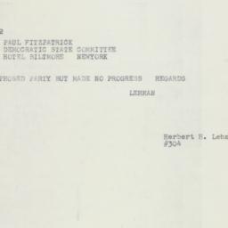 Telegram: 1952 September 4