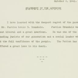 Press Release: 1941 October 6