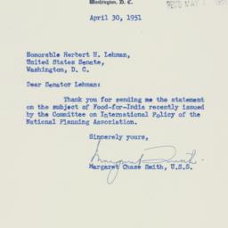 Letter: 1951 April 30