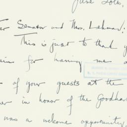 Letter: 1951 June 20
