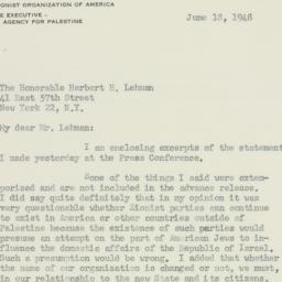 Letter: 1948 June 18