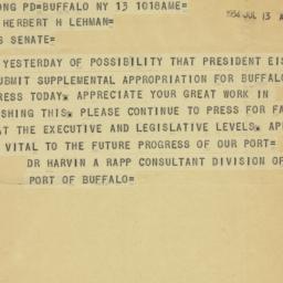 Telegram: 1954 July 13