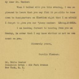Letter: 1932 November 4
