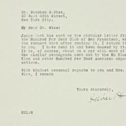Letter: 1928 November 26