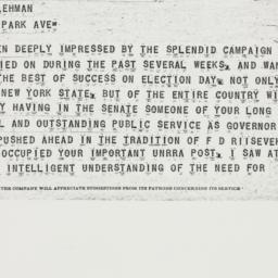 Telegram: 1949 November 7