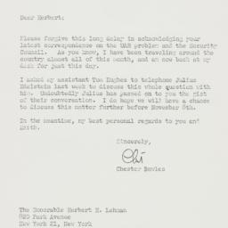Letter: 1960 October 26