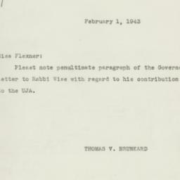 Letter: 1943 February 1