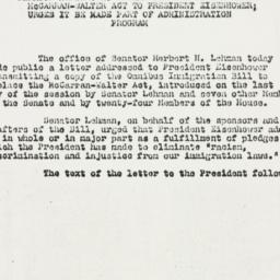 Press Release: 1953 August 16