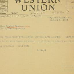 Letter: 1937 August 1