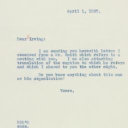 Letter: 1937 April 1