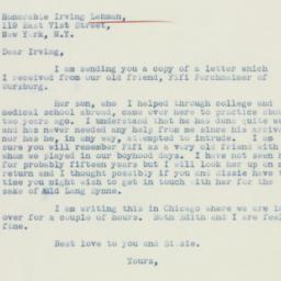 Letter: 1936 November 10