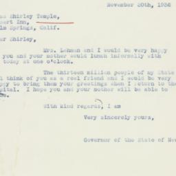 Letter: 1936 November 20