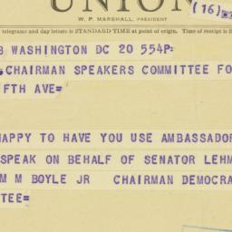Telegram: 1950 October 20