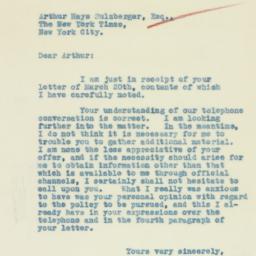 Letter: 1933 March 22