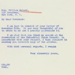 Letter: 1939 November 21