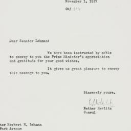 Letter: 1957 November 1