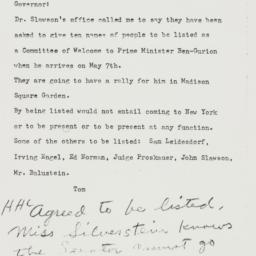 Memorandum: 1951 April 13