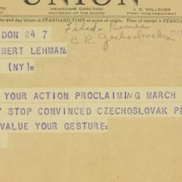 Telegram: 1941 March 7