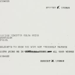 Telegram: 1957 October 31