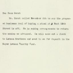 Memorandum: 1947 November 7