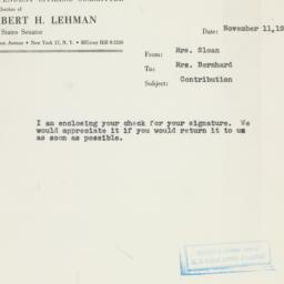 Memorandum: 1949 November 11
